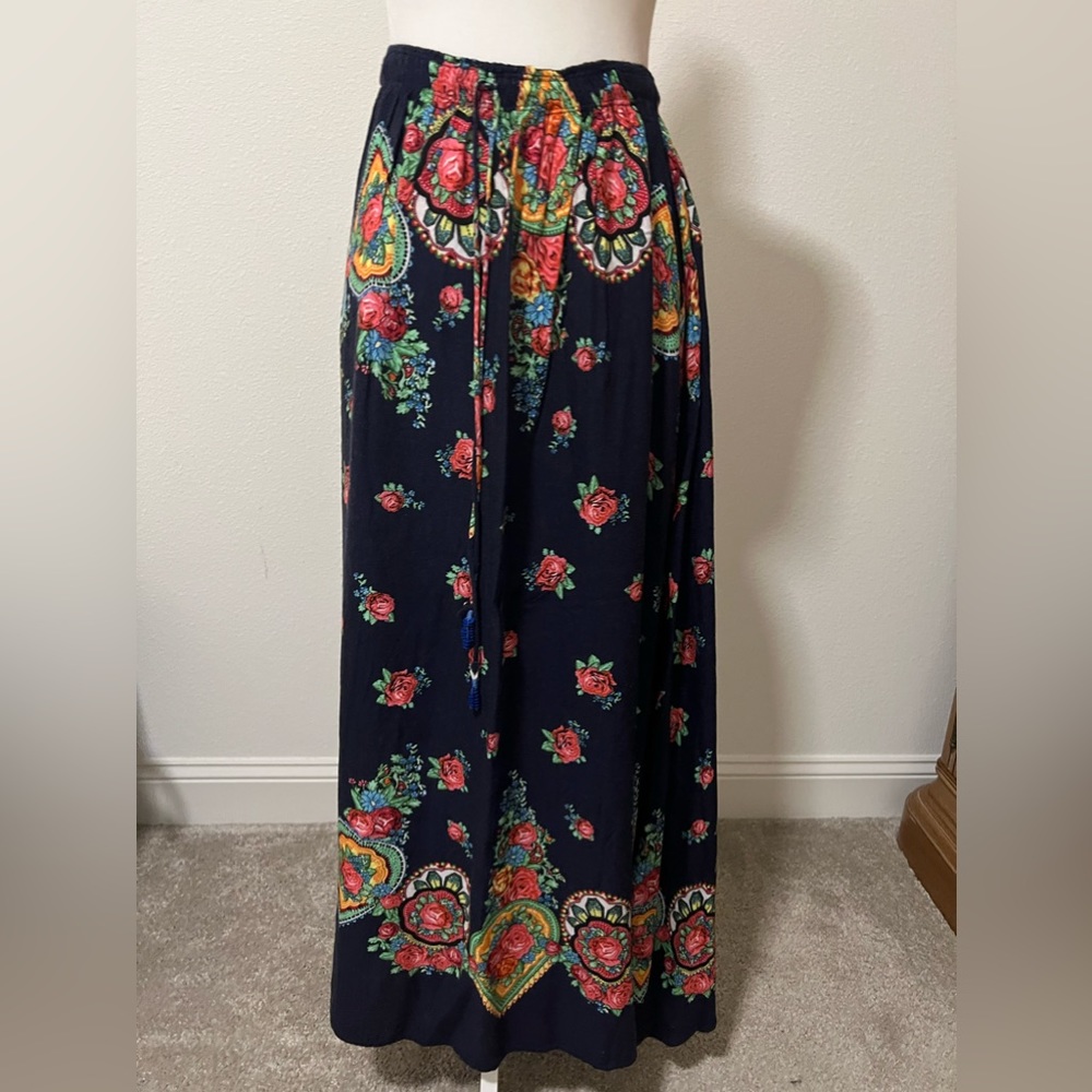 Printed maxi skirt. 100% cotton